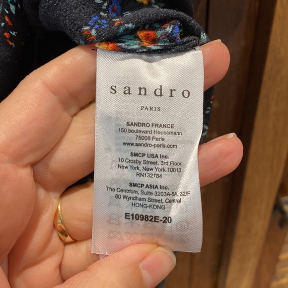 Sandro Floral Print Cold Shoulder Ruffle Blouse - Size S/ Sandro 1 - Picture 8 of 11